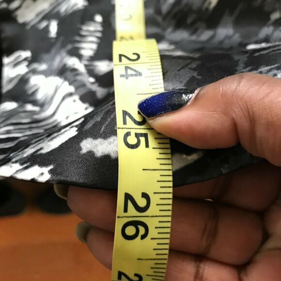 Chicos Blazer Jacket‎ Womens Sz 2 12 Large Black Pattern Tafetta Silk Cotton - Picture 11 of 11